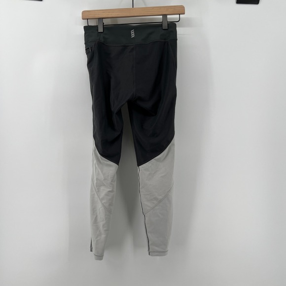 Second Skin Women‎ S Mid-Rise Compression 25" Ankle Leggings Tights Gray White - Picture 4 of 5